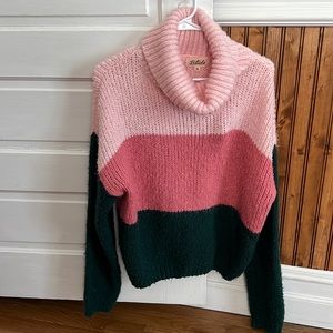 Listicle Pink and Green Sweater